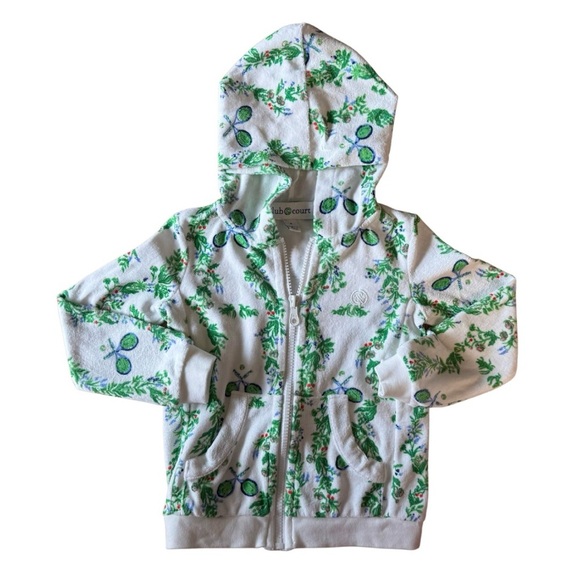 Club & Court Girls‎ 4 Bespoke Court Luxe Terry Cloth Hoodie Floral Folly Print - Picture 7 of 10